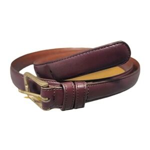 Coach Burgundy Leather Belt Brass Buckle Made in USA Size 42 Vintage